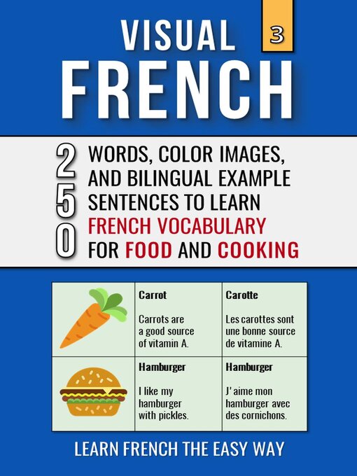 Title details for Visual French 3--Food & Cooking--250 Words, 250 Images, and 250 Examples Sentences to Learn French the Easy Way by Mike Lang - Available